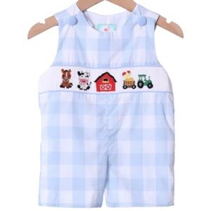Smocked Farm blue gingham jonjon